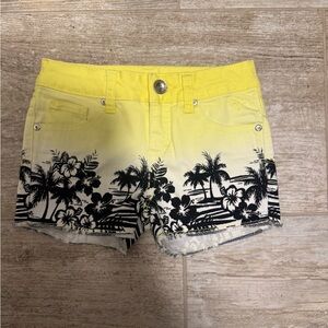 Yellow and Black Hawaiian Shorts